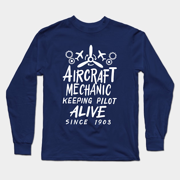 Aircraft Mechanic Long Sleeve T-Shirt by Tenh